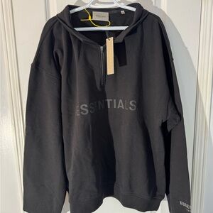 Essentials Men's Black Zip-Up Sweater XL